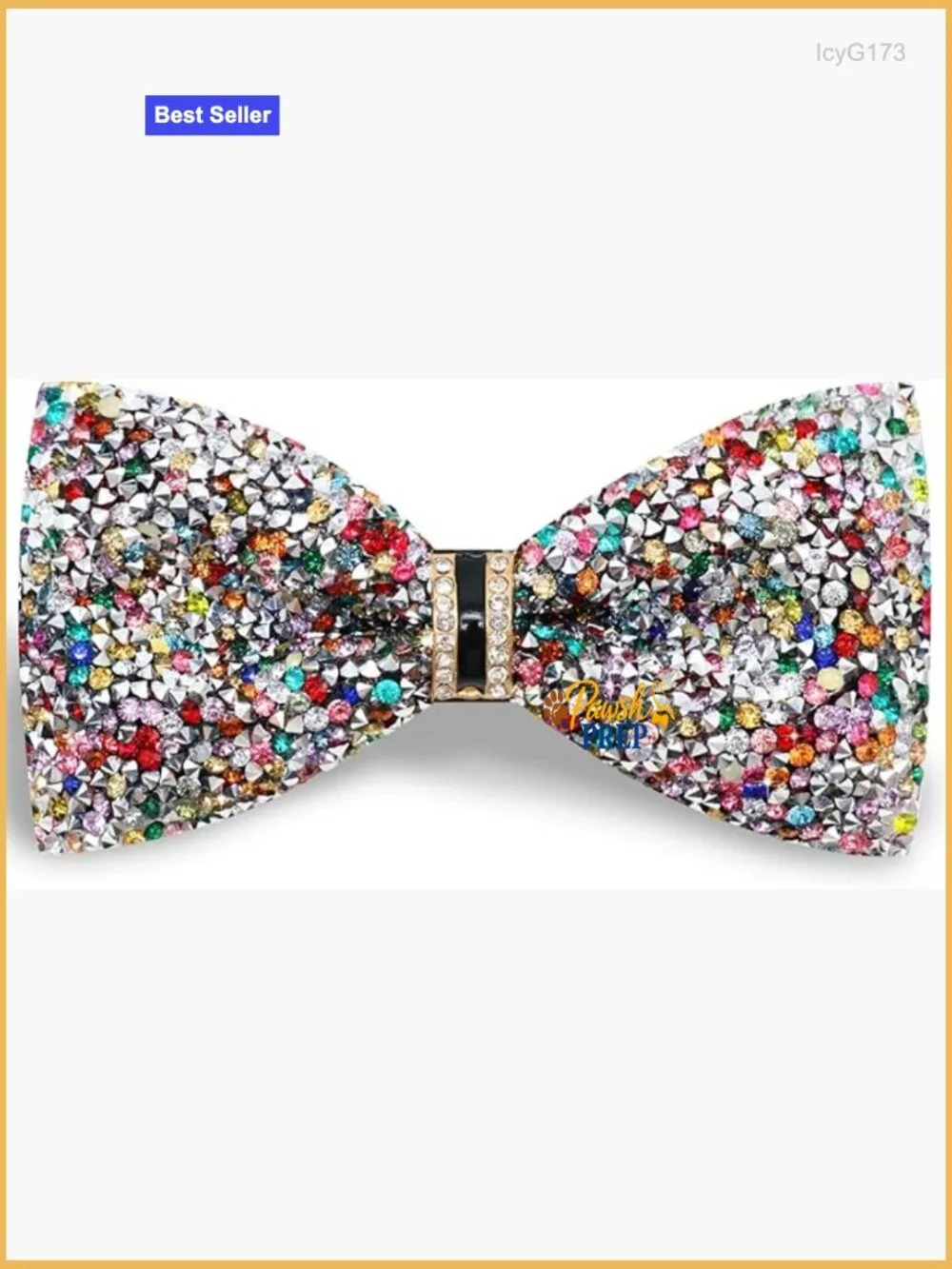 Rhinestone Sparkle Bow Tie for Men, Adjustable Pre-tied Wedding Party Prom